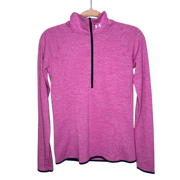 Under Armour Pink Long Sleeve Top 1/2 Zip Athletic Yoga Size XS - Picture 1 of 12